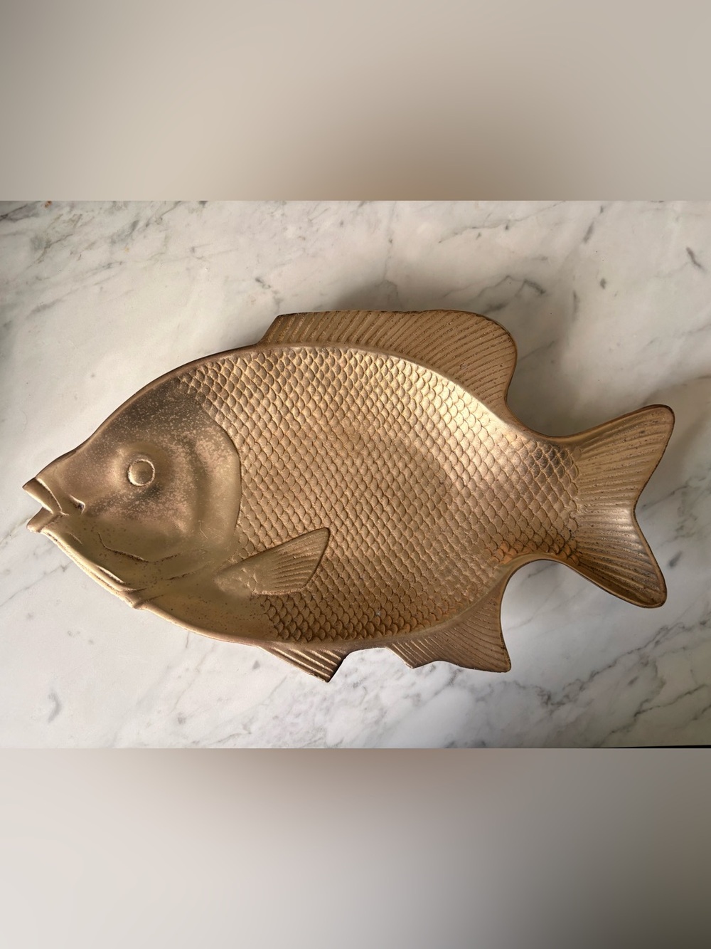Large Vintage Brass Fish Tray
